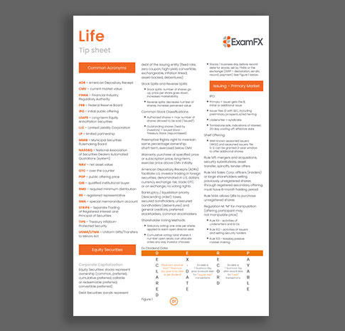 Tip Sheet for Life Insurance Prelicensing Exam Prep by ExamFX